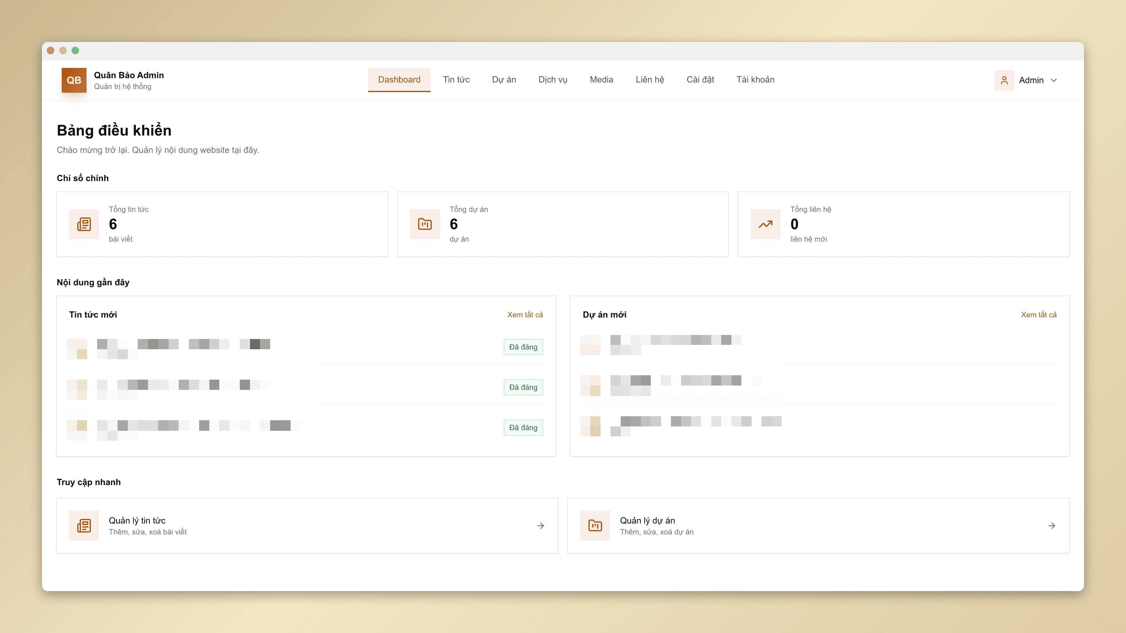 Admin user management page.