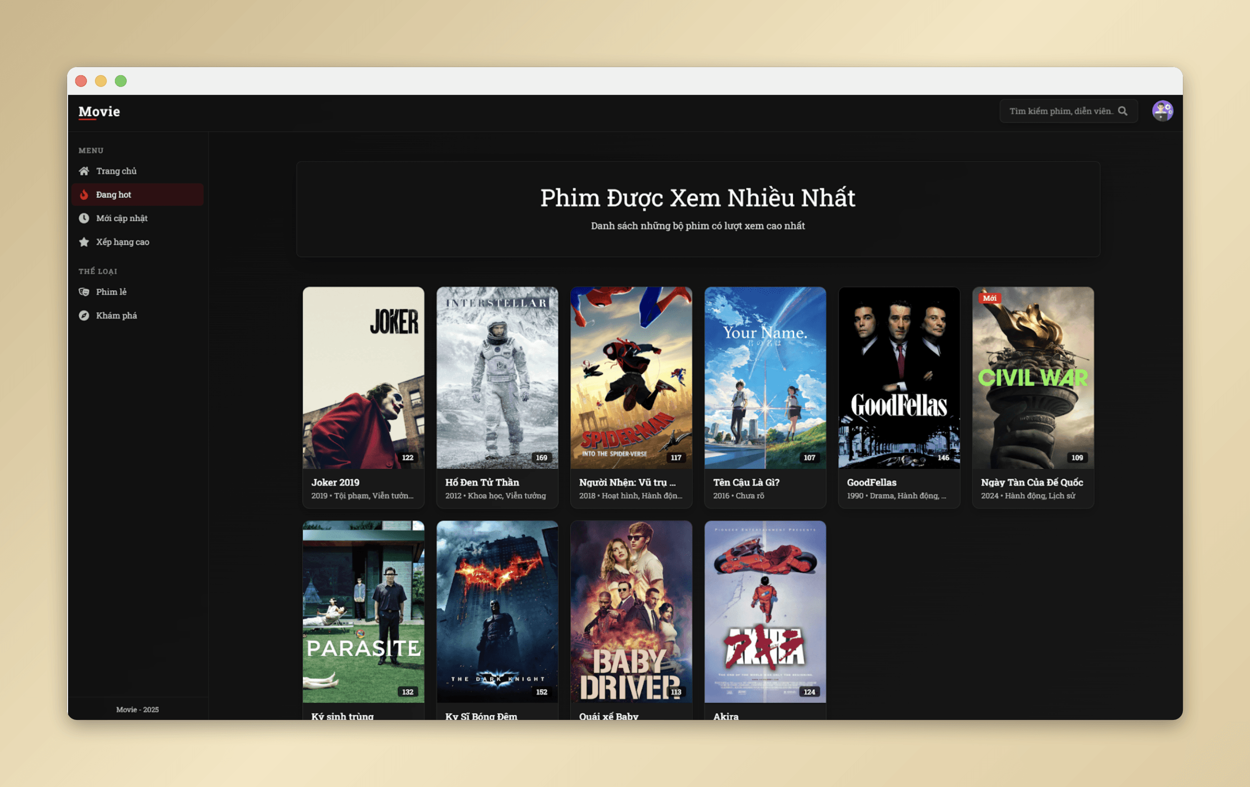 Top movies page